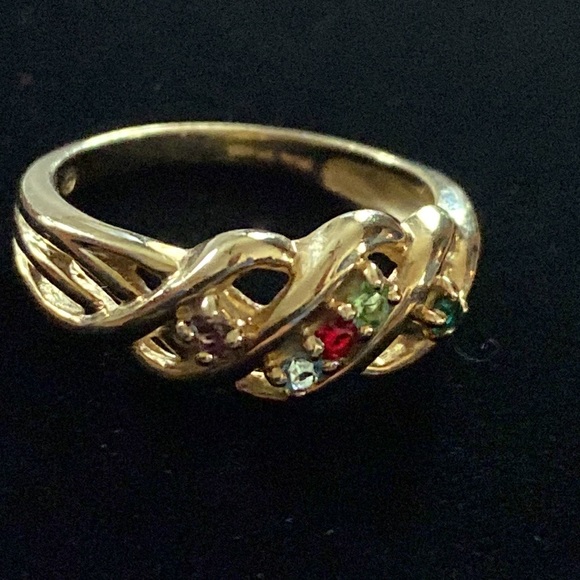 Multicolored Rhinestone Brass Ring - Picture 2 of 7